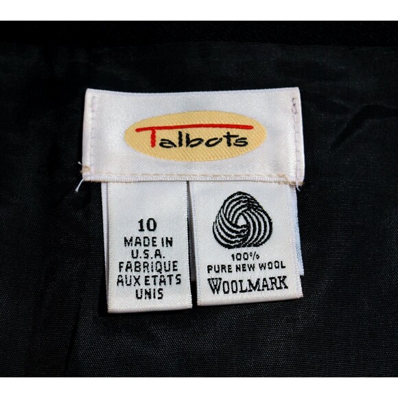 Talbots 100% Wool Black Pleated A Line Knee Length Capsule Wardrobe Skirt Sz 10 - Picture 5 of 5